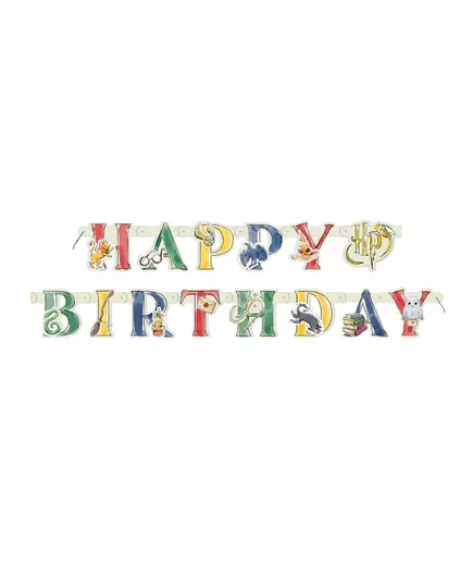 Happy Birthday-banner i kartong Harry Potter™ 182 cm
