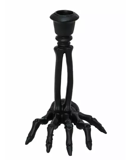 Ljuslykta i svart skelettresin 16 cm