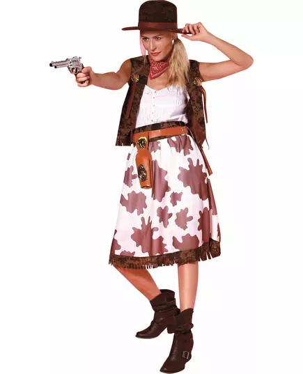 Klassisk cowgirl-maskeraddräkt dam, Storlek: Medium