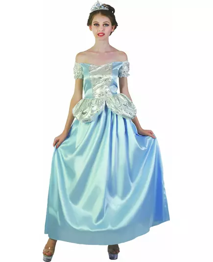 Blå Askungen-prinsessmaskeraddräkt för dam, Storlek: Medium