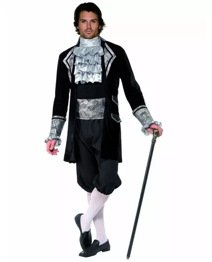 Silverfärgad barockmaskeraddräkt herr