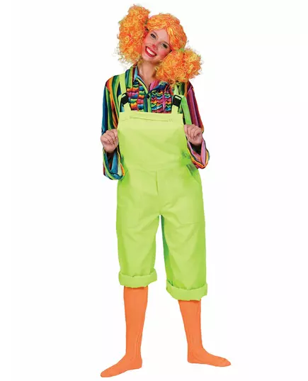 Neongrön overallmaskeraddräkt vuxen, Storlek: Large