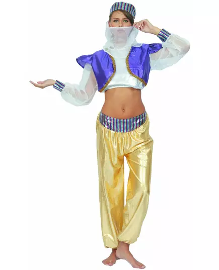 Färgglad orientalisk dansösmaskeraddräkt för dam, Storlek: Small