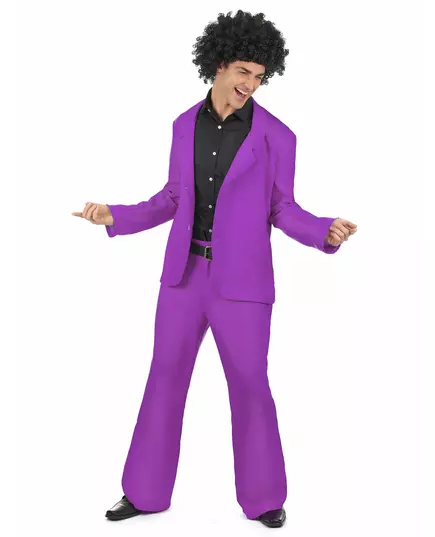 Lila discodräkt vuxen, Storlek: Medium/Large