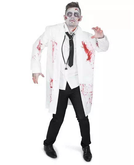 Zombifierad läkar-maskeraddräkt herr, Storlek: Medium