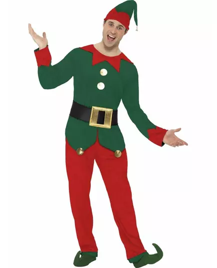 Tvåfärgad alvmaskeraddräkt herr jul, Storlek: Large