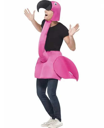 Maskeraddräkt rosa flamingo vuxen