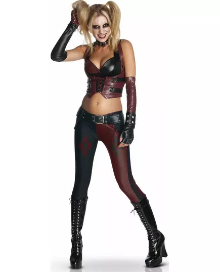 Harley Quinn Batman Arkham City™-maskeraddräkt dam, Storlek: X-Small