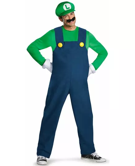 Luigi™ Deluxe-maskeraddräkt för vuxen, Storlek: Medium