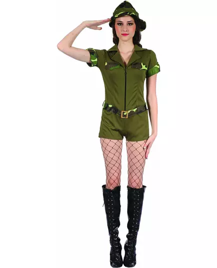 Kaki militärmaskeraddräkt dam