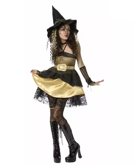 Häxmaskeraddräkt dam Halloween guld