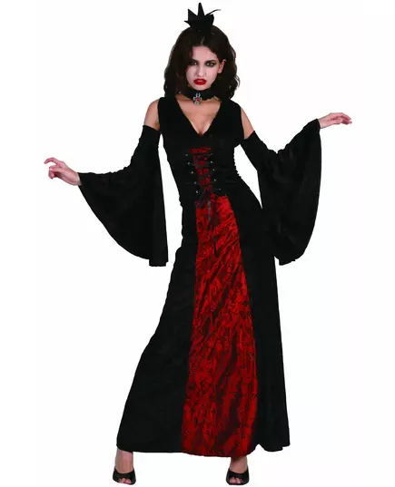 Elegant vampyrmaskeraddräkt dam, Storlek: Small