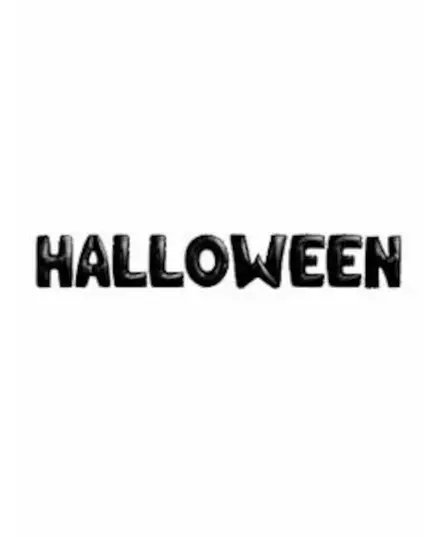 Aluminiumgirlang med Halloweenbokstäver svarta 40 cm
