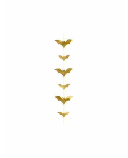 Girlang med metalliska gyllene fladdermöss 150 x 11 cm
