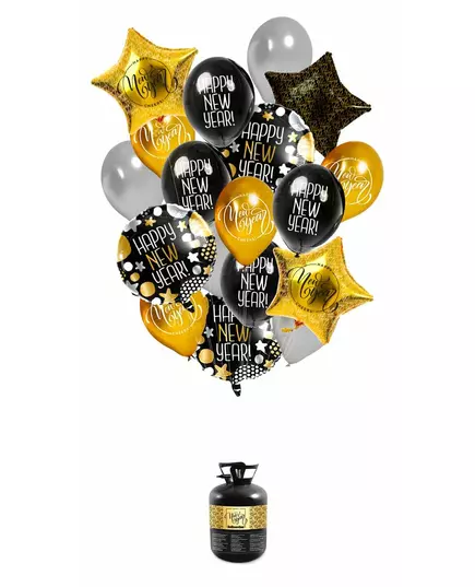 Ballongbukettkit med helium Happy New Year