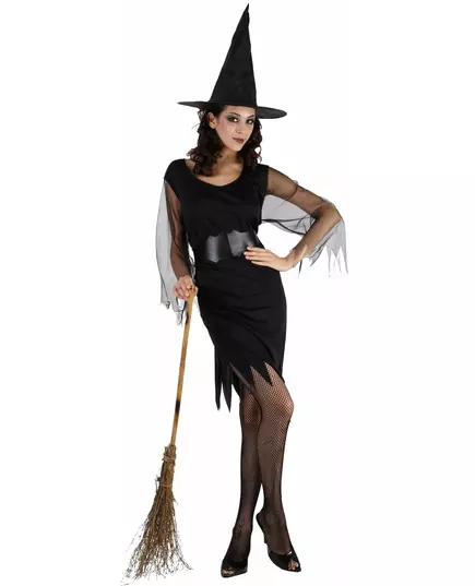 Häxmaskeraddräkt med tyllärmar för dam Halloween