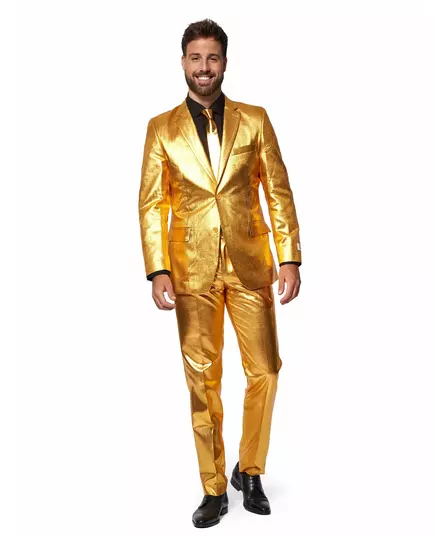 Mr. Groovy Gold-maskeraddräkt herr Opposuits™, Storlek: Small (EU 44-46)