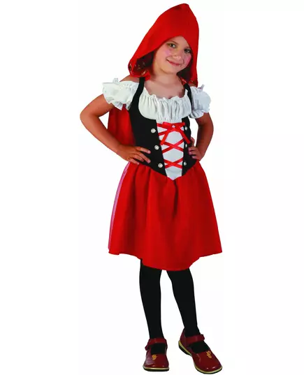 Klassisk rödluvemaskeraddräkt flicka, Storlek: 4-6 år (110-120 cm)