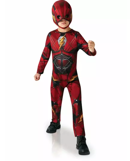 Klassisk Flash-maskeraddräkt Justice League ™ barn, Storlek: 5-6 år (110-116 cm)