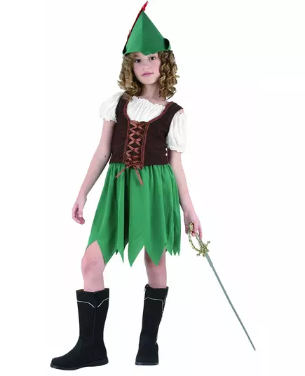 Maskeraddräkt skogsflicka, Storlek: 4-6 år (110-120 cm)