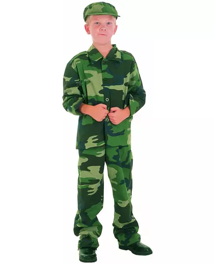 Maskeraddräkt militär kamouflage pojke, Storlek: 4-6 år (110-120 cm)