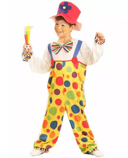 Prickig clownmaskeraddräkt barn, Storlek: 4-6 år (110-120 cm)