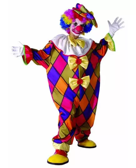 Rutig clownmaskeraddräkt barn, Storlek: 4-6 år (110-120 cm)