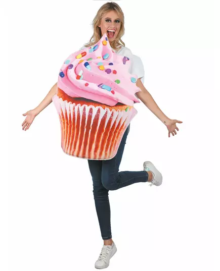 Rosa vitaminiserad cupcake-maskeraddräkt vuxen