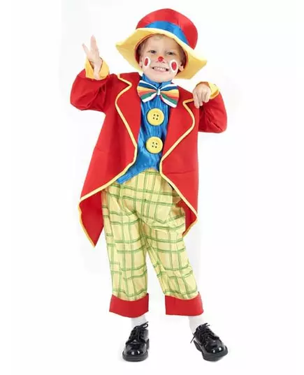 Färgglad clownmaskeraddräkt pojke