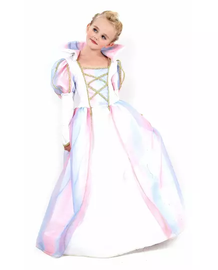 Mångfärgad prinsessmaskeraddräkt flicka, Storlek: 4-6 år (110-120 cm)