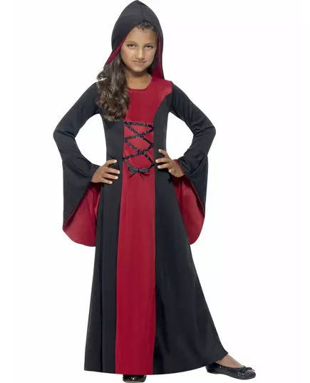 Maskeraddräkt förtrollerska flicka Halloween, Storlek: 4-6 år (115/128 cm)