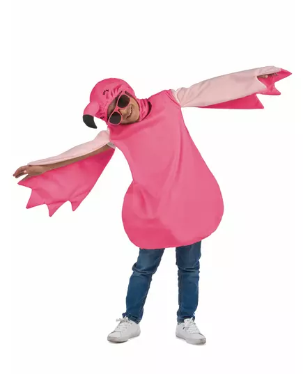 Flamingo-maskeraddräkt barn, Storlek: 3-4 år (92-104 cm)