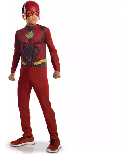 Klassisk Flash-maskeraddräkt Justice League™ pojke, Storlek: 7-8 år (122 till 128 cm)