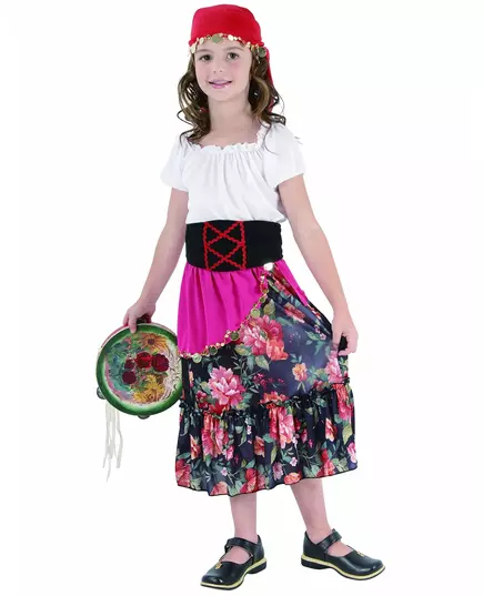 Zigenerska maskeraddräkt barn, Storlek: 4-6 år (110-120 cm)
