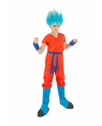 Goku Saiyan Super Dragon ball™ maskeraddräkt barn, Storlek: 7-8 år (128 cm)