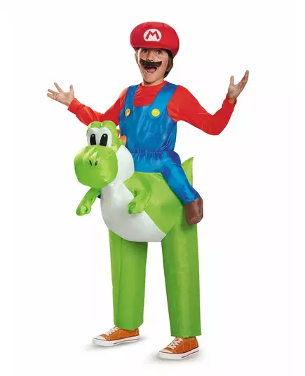 Uppblåsbar Mario på Yoshi-maskeraddräkt Nintendo® barn