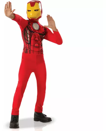 Klassisk Iron Man™-maskeraddräkt pojke, Storlek: 7-8 år (122 till 128 cm)