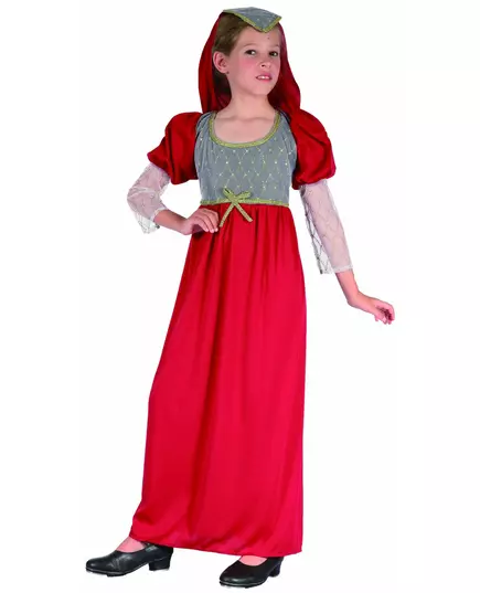 Medeltida maskeraddräkt flicka, Storlek: 4-6 år (110-120 cm)