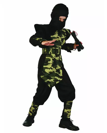 Militär ninjamaskeraddräkt med bröstplåt för pojke, Storlek: 4-6 år (110-120 cm)
