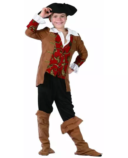 Piratmaskeraddräkt pojke brun och svart, Storlek: 4-6 år(110-120 cm)