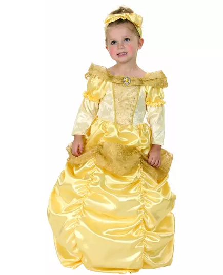 Gyllene prinsessmaskeraddräkt flicka