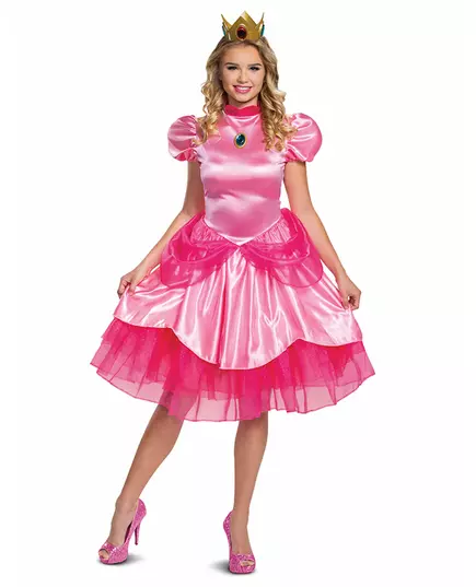 Princess Peach™ Nintendo™ Deluxe-maskeraddräkt dam, Storlek: Medium