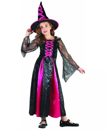 Maskeraddräkt tandad häxa barn Halloween, Storlek: 4-6 år (110-120 cm)
