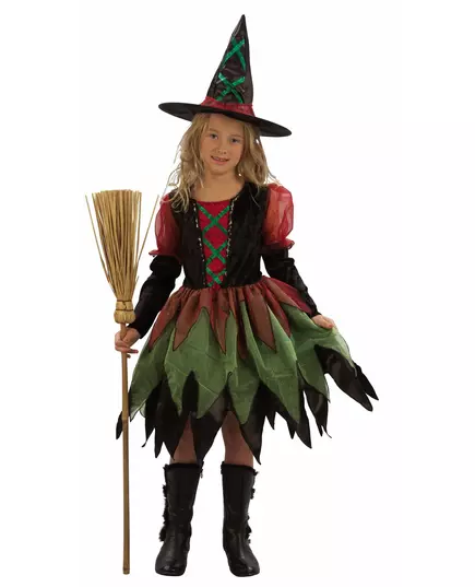 Maskeraddräkt skogshäxa flicka Halloween, Storlek: 4-6 år (110-120 cm)