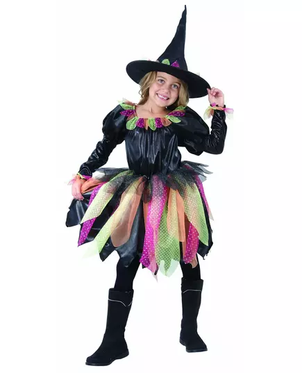 Häxmaskeraddräkt barn Halloween, Storlek: 4-6 år (110-120 cm)
