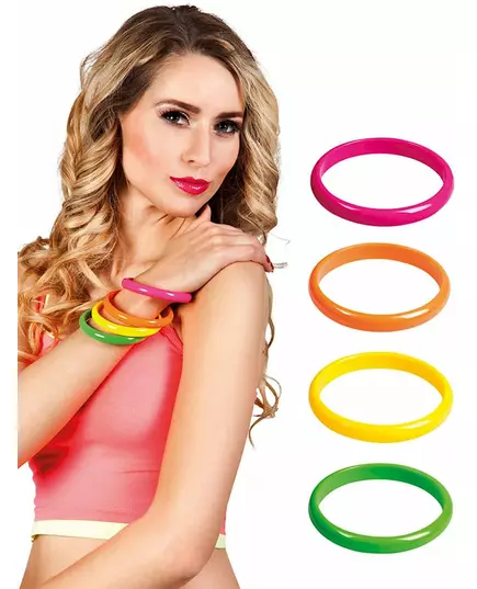 4 flerfärgade armband 80-tal