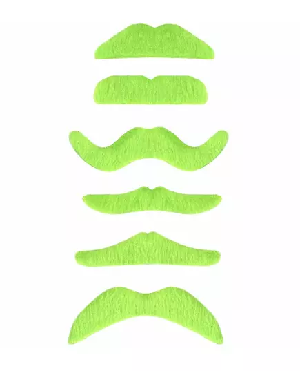 1 Fluorescerande grön mustasch vuxen
