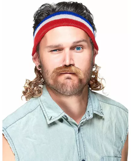 Mulletpannband blått, vitt och rött vuxen