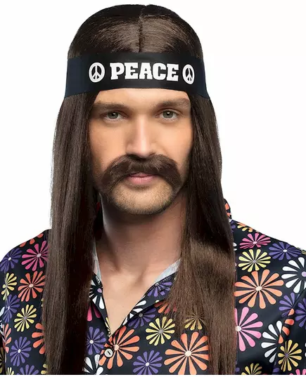 Svart Peace-pannband vuxen