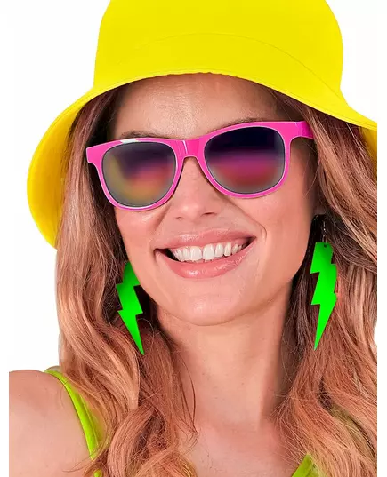 Neongröna blixtörhängen